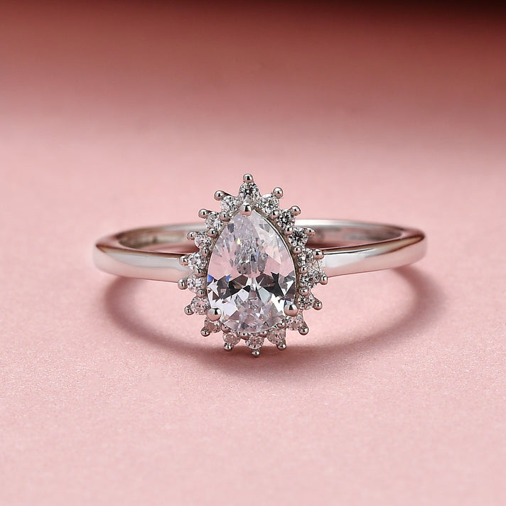 Cubic Zirconia Ring in Platinum Overlay Sterling Silver 1.32 Ct. 7074122 2