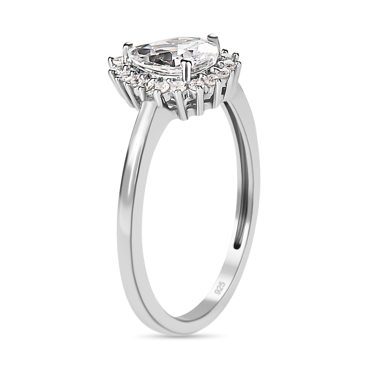 Cubic Zirconia Ring in Platinum Overlay Sterling Silver 1.32 Ct. V32512899 4