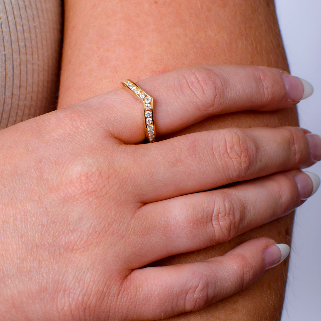 D'Joy - Moissanite Wishbone Ring in 18K Vermeil Yellow Gold Plated Sterling Silver_7078647_2