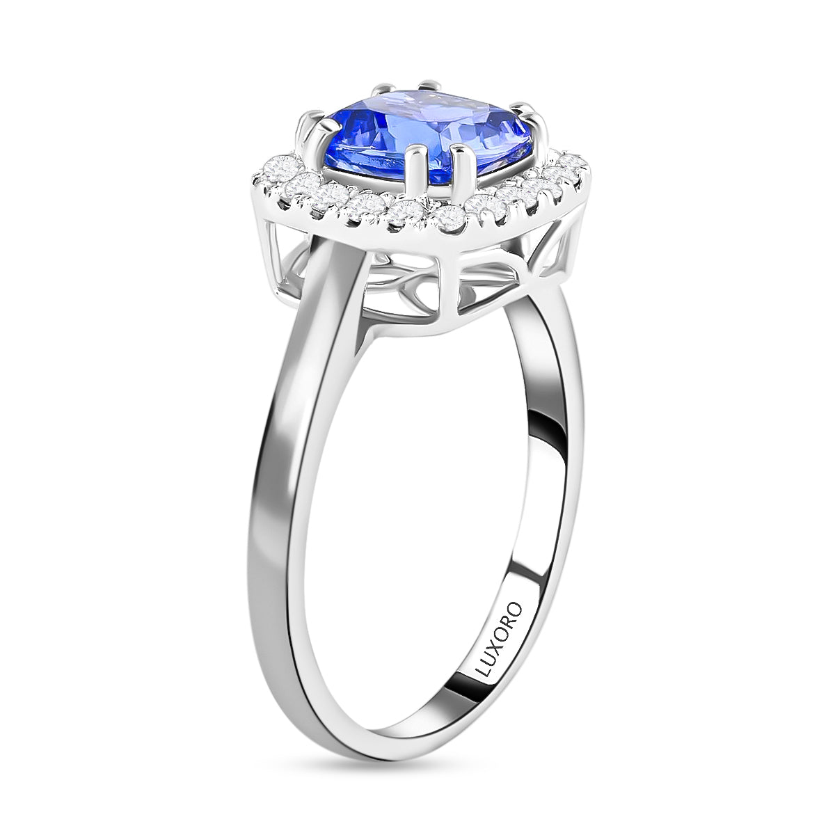 Appraised and Certified 2.2 Ct. Tanzanite, Diamond Halo Ring in 14K White Gold 7083050 4