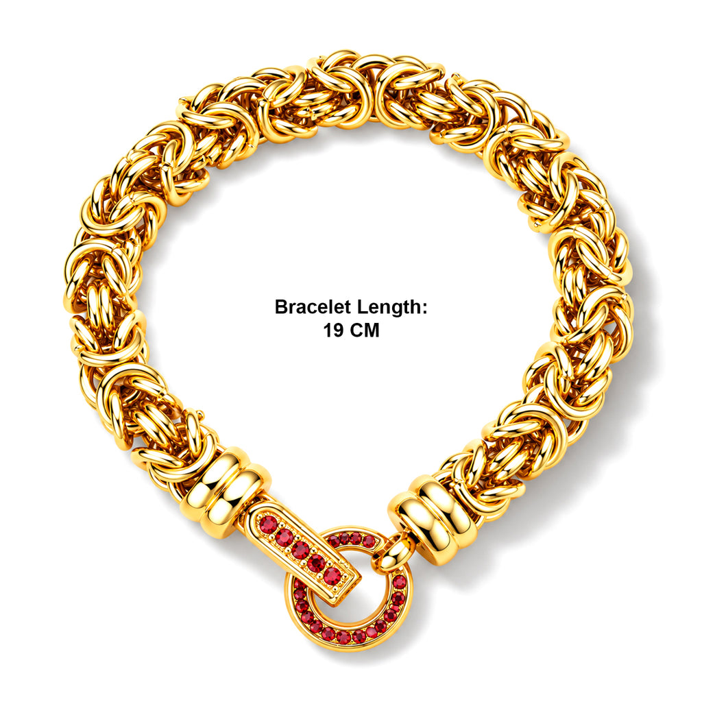 Red Crystal Bracelet (Size - 7.5) Pure White Stainless Steel  0.600  Ct._7083360_5