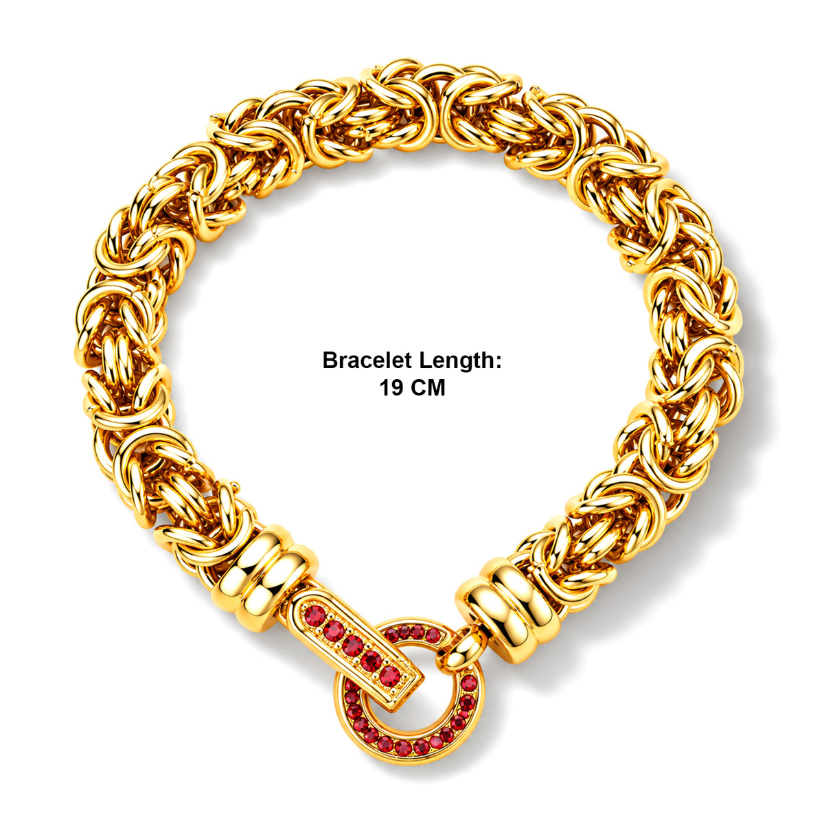 Luxury Hand Made Red Crystal Byzantine Link Bracelet (Size - 7.5) V32520305 6