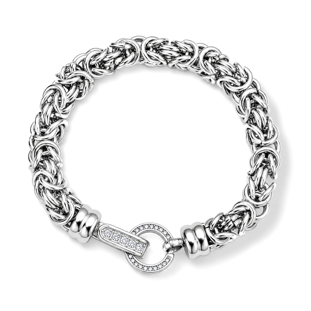 White Crystal Bracelet (Size - 7) Pure White Stainless Steel  0.600  Ct._7083394