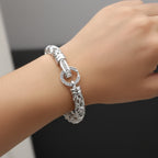 White Crystal Bracelet (Size - 7) Pure White Stainless Steel  0.600  Ct._7083394_2
