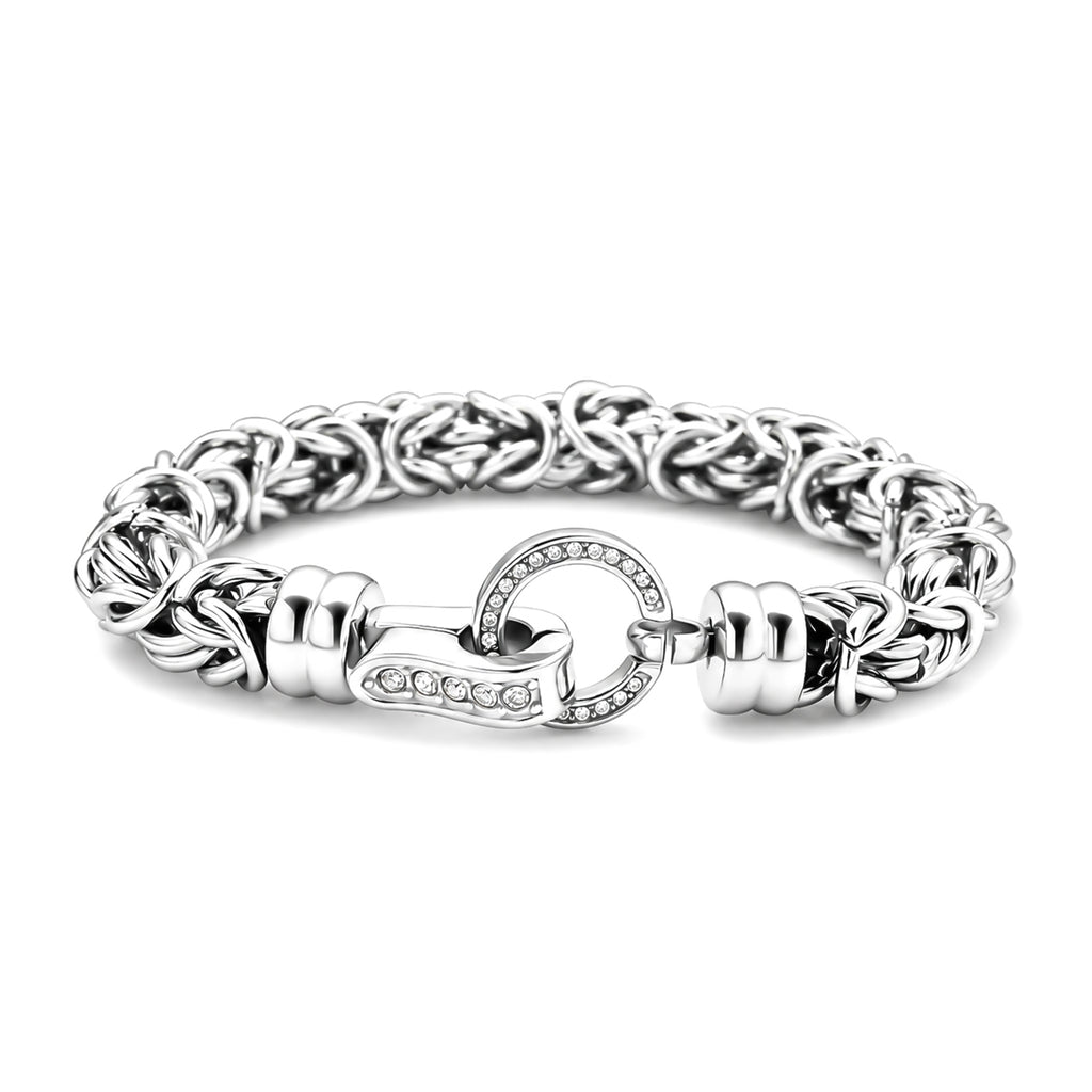 White Crystal Bracelet (Size - 7) Pure White Stainless Steel  0.600  Ct._7083394_3