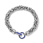 Blue Crystal Bracelet (Size - 7.5) Pure White Stainless Steel  0.600  Ct._7083407
