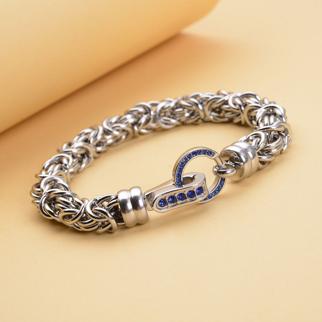 Blue Crystal Bracelet (Size - 7.5) Pure White Stainless Steel  0.600  Ct._7083407_1