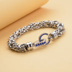 Blue Crystal Bracelet (Size - 7.5) Pure White Stainless Steel  0.600  Ct._7083407_1