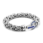 Blue Crystal Bracelet (Size - 7.5) Pure White Stainless Steel  0.600  Ct._7083407_4