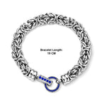 Blue Crystal Bracelet (Size - 7.5) Pure White Stainless Steel  0.600  Ct._7083407_5