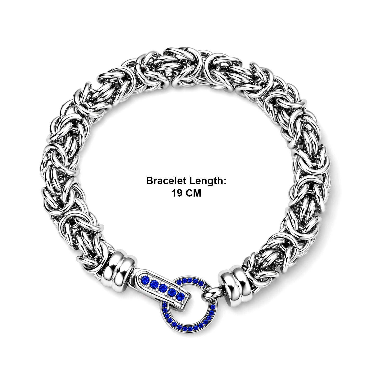 Blue Crystal Byzantine Link Bracelet (Size - 7.5) V32518884 6