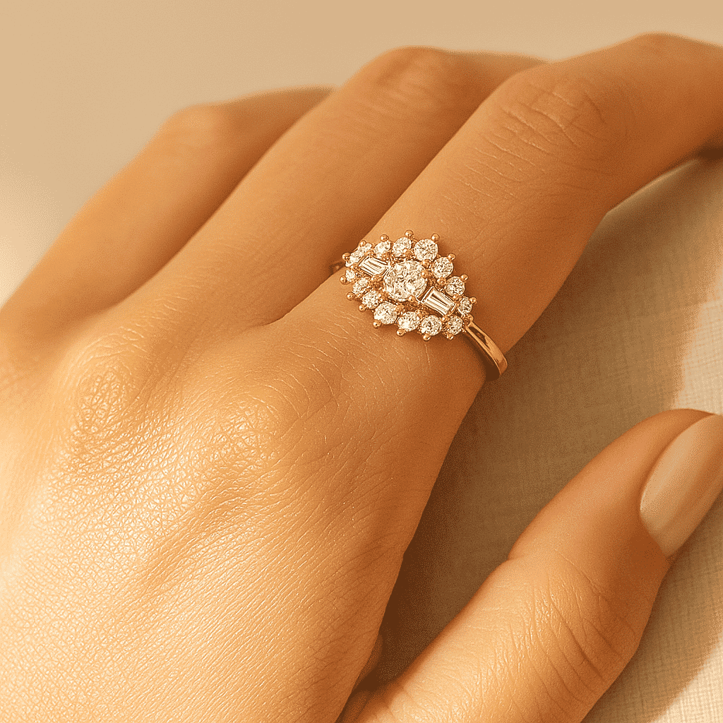 Moissanite Boat Ring in Sterling Silver with 18K Vermeil Yellow Gold 7127513 3