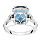 AGI Certified and Appraised 10K White Gold AAA London Blue Topaz and Diamond Ring 7.10 Ct._7128964_4
