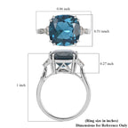 AGI Certified and Appraised 10K White Gold AAA London Blue Topaz and Diamond Ring 7.10 Ct._7128964_5