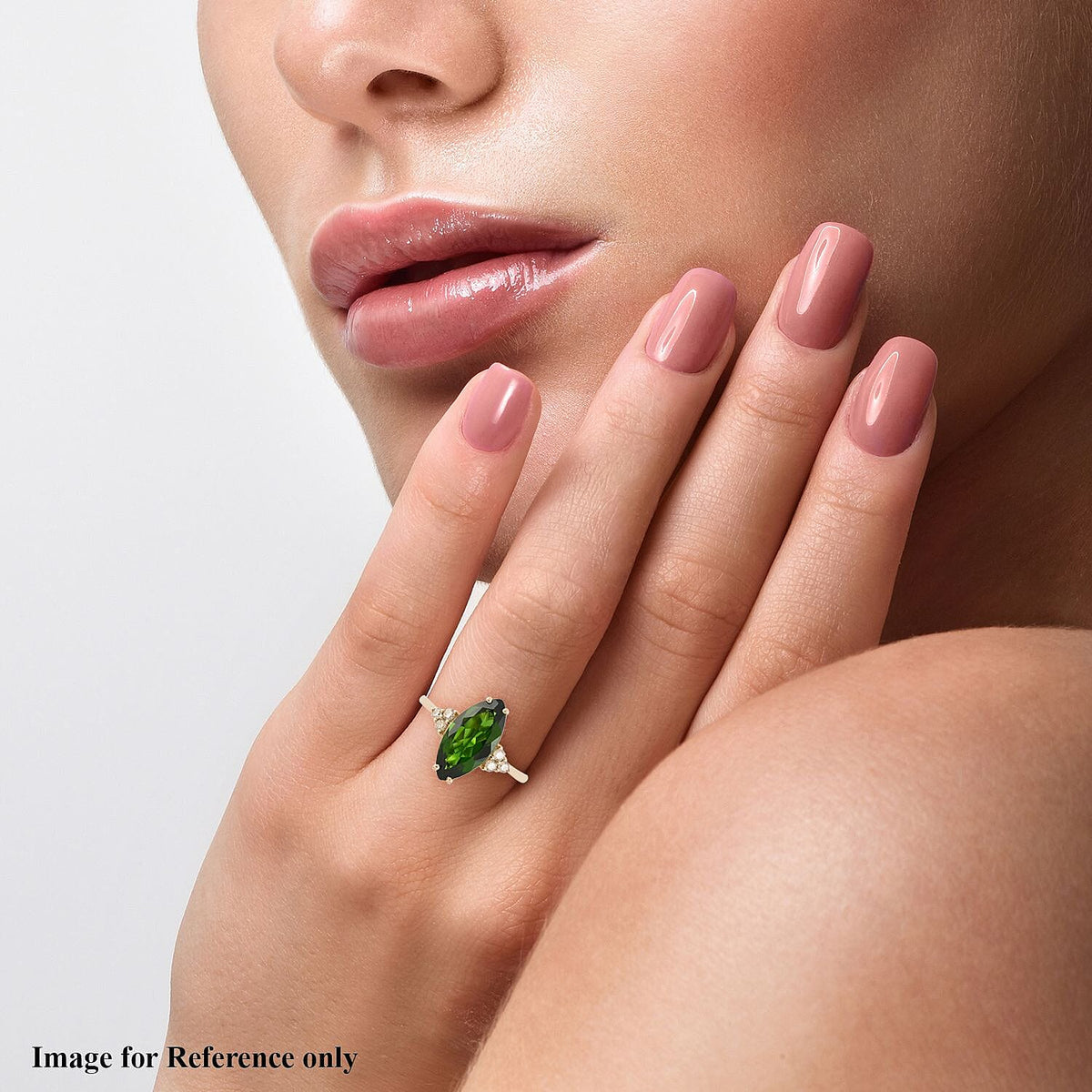 14K Yellow Gold AGI Certified AAA Natural Chrome Diopside and Diamond (I1-G-H) Ring 2.80 Ct. 7129080 1