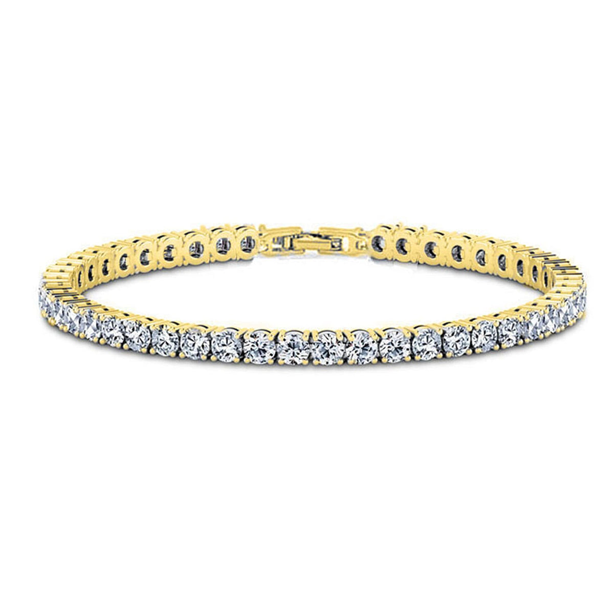 Simulated Diamond Tennis Bracelet (Size - 7.5) in Yellow Gold Tone 7131956 0