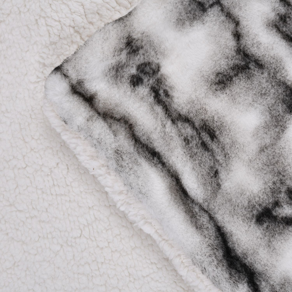 Super Soft Faux Chinchilla Fur Double Layer Blanket with Sherpa Lining - WhiteÂ  7133372 3