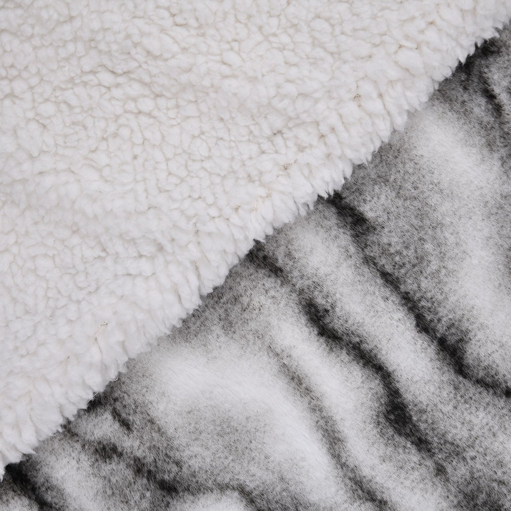 Super Soft Faux Chinchilla Fur Double Layer Blanket with Sherpa Lining (Size 200x150 cm) - White_7133372_4