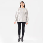 Snowflakes Embroidered Cotton Sweatshirt (Size L 16-18) - Grey_7134485