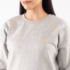 Snowflakes Embroidered Cotton Sweatshirt (Size L 16-18) - Grey_7134485_3