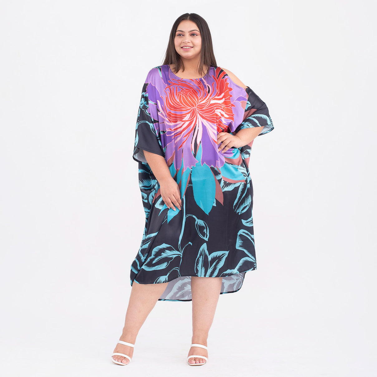 Tamsy Exclusive Print Kaftan Dress - Black V32540575 0