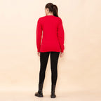 100% Cotton Fleece Knit Sweatshirt (Size L) - Red_7141979_1