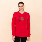100% Cotton Fleece Knit Sweatshirt (Size L) - Red_7141979_2