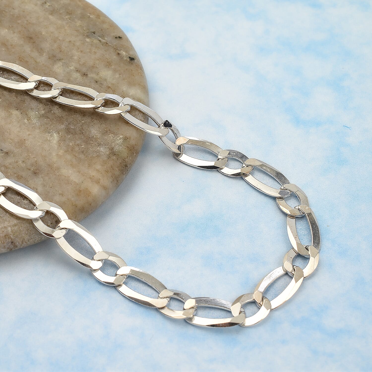 Vicenza Closeout - Sterling Silver Figaro Necklace (Size - 20), Silver Wt. 32 Gms 7148719 1