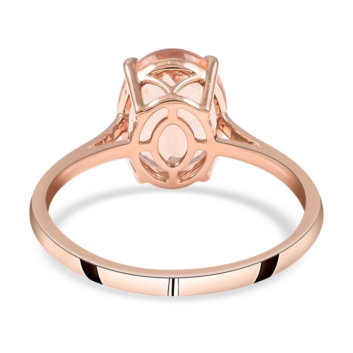 LUXORO - Certified and Appraised 14K Rose Gold AAA Solitaire Morganite Ring 3.35 Ct 7158714 5