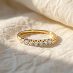 9K Yellow Gold Moissanite Half Eternity Ring_7159052_1