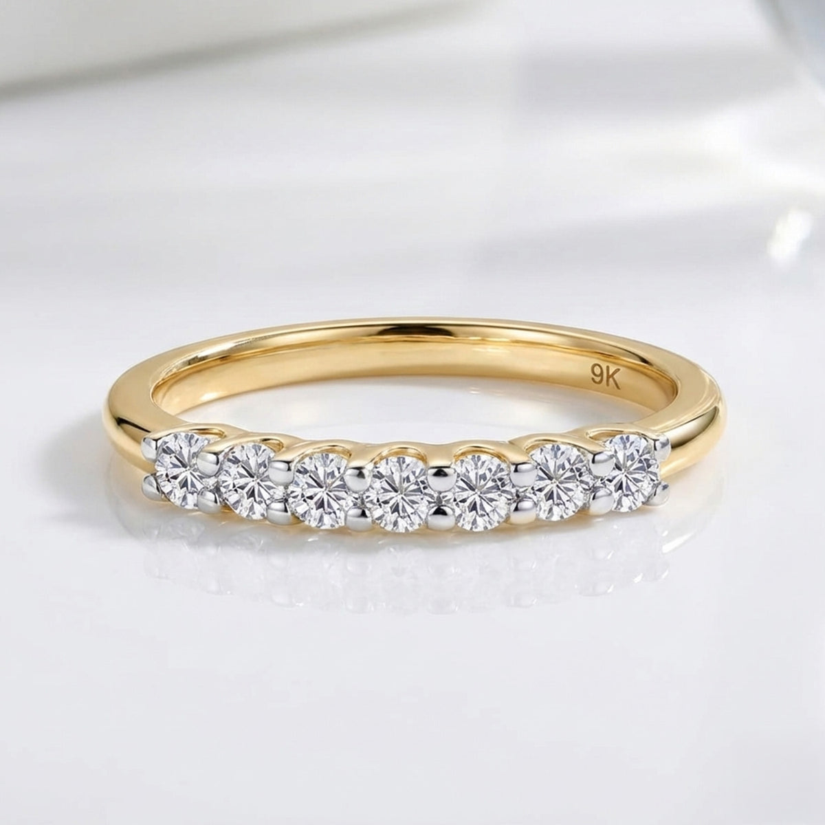 Moissanite 7-Stone Ring in 9K Gold 7159052 5