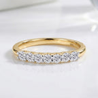 9K Yellow Gold Moissanite Half Eternity Ring_7159052_4