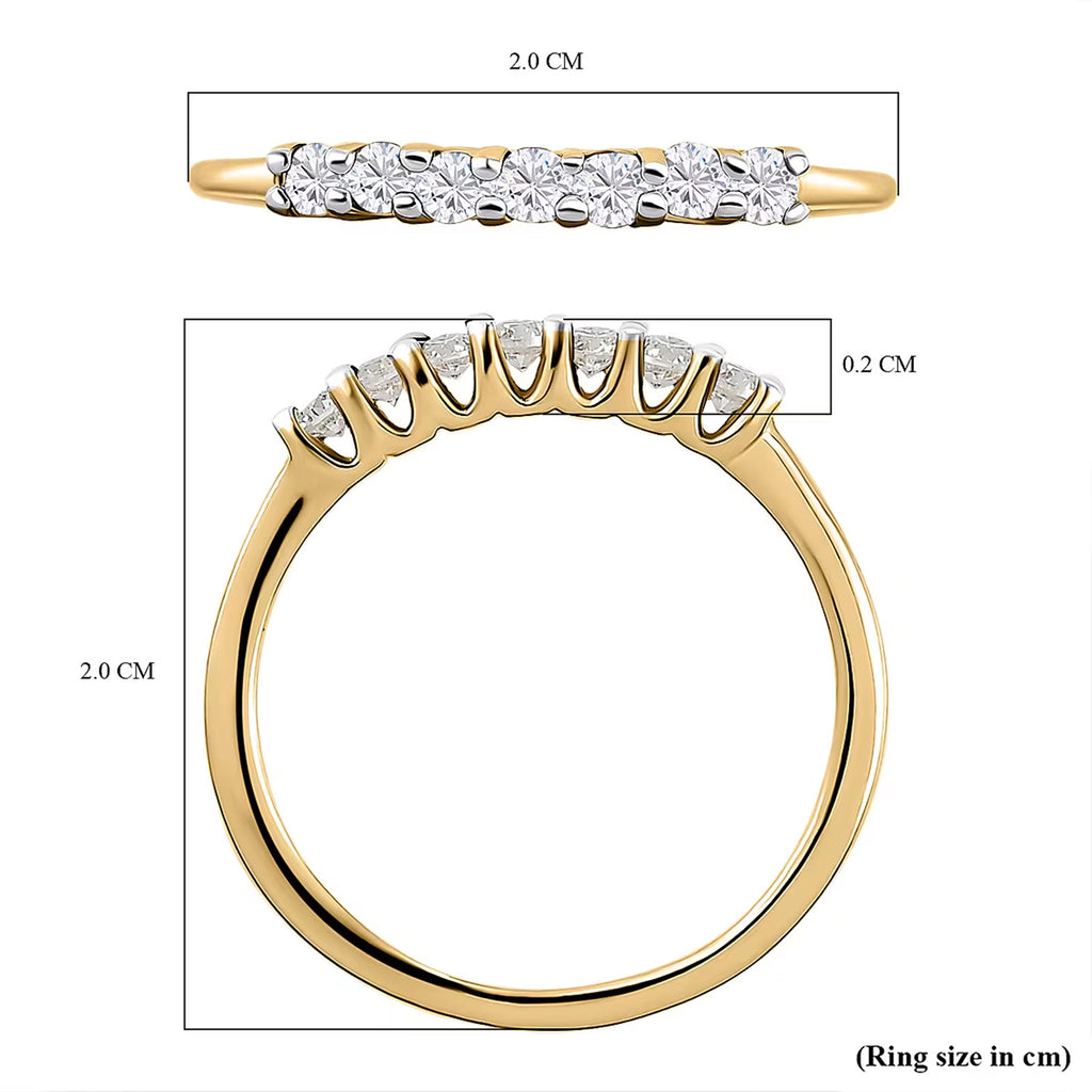 9K Yellow Gold Moissanite Half Eternity Ring_7159052_6