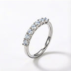 9K White Gold Moissanite Half Eternity Ring_7159079