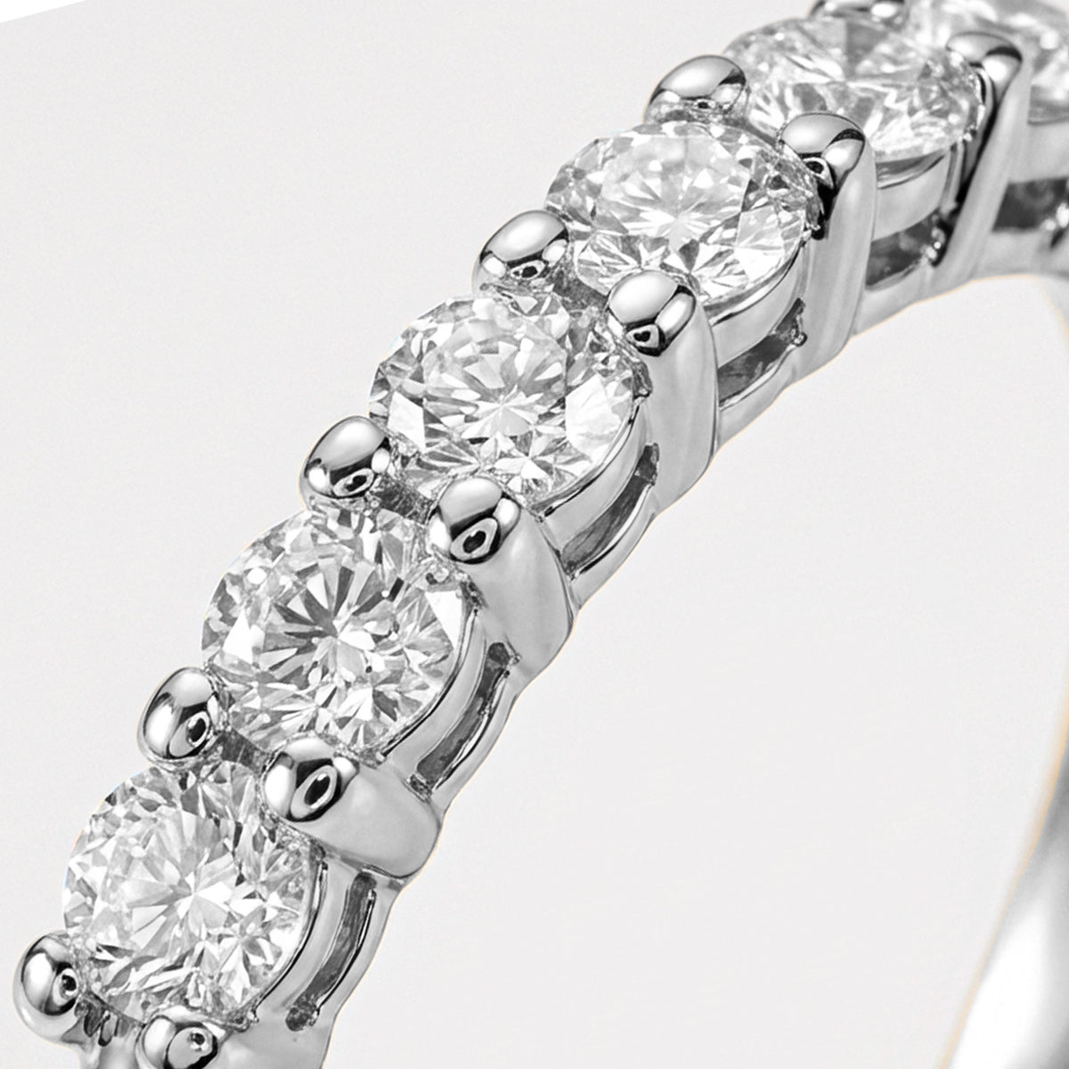 Moissanite 7 Stone Wedding Band Ring in 9K White Gold V32526795 3