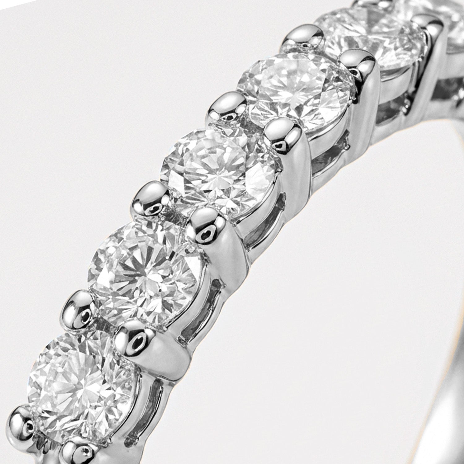 Moissanite 7 Stone Wedding Band Ring in 9K White Gold V32526795 3