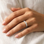 9K White Gold Moissanite Half Eternity Ring_7159079_3