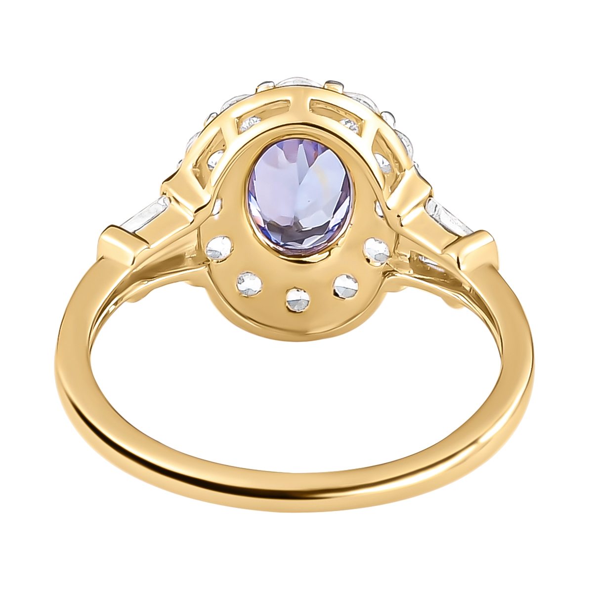 9K Yellow Gold 2.01 Ct. Tanzanite Ring with Natural Cambodian Zircon 7159737 11