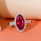 D'Joy - African Ruby (FF) & Moissanite Halo Ring in Platinum Overlay Sterling Silver 4.16 Ct._7168389_1