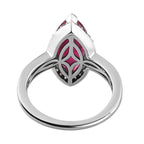 D'Joy - African Ruby (FF) & Moissanite Halo Ring in Platinum Overlay Sterling Silver 4.16 Ct._7168389_4