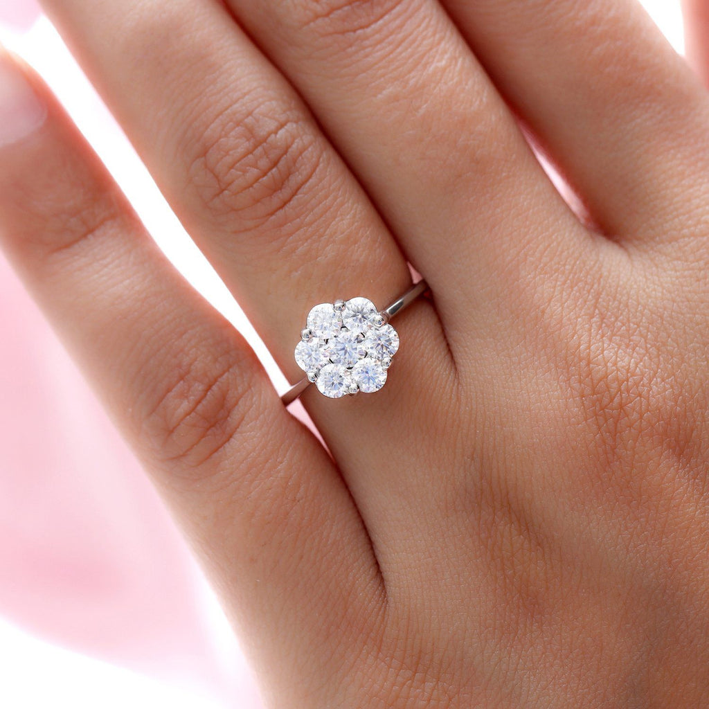 Royal Bali Collection - D'Joy Moissanite Pressure Set Ring in Platinum Overlay Sterling Silver 1.15 Ct._7168690_2