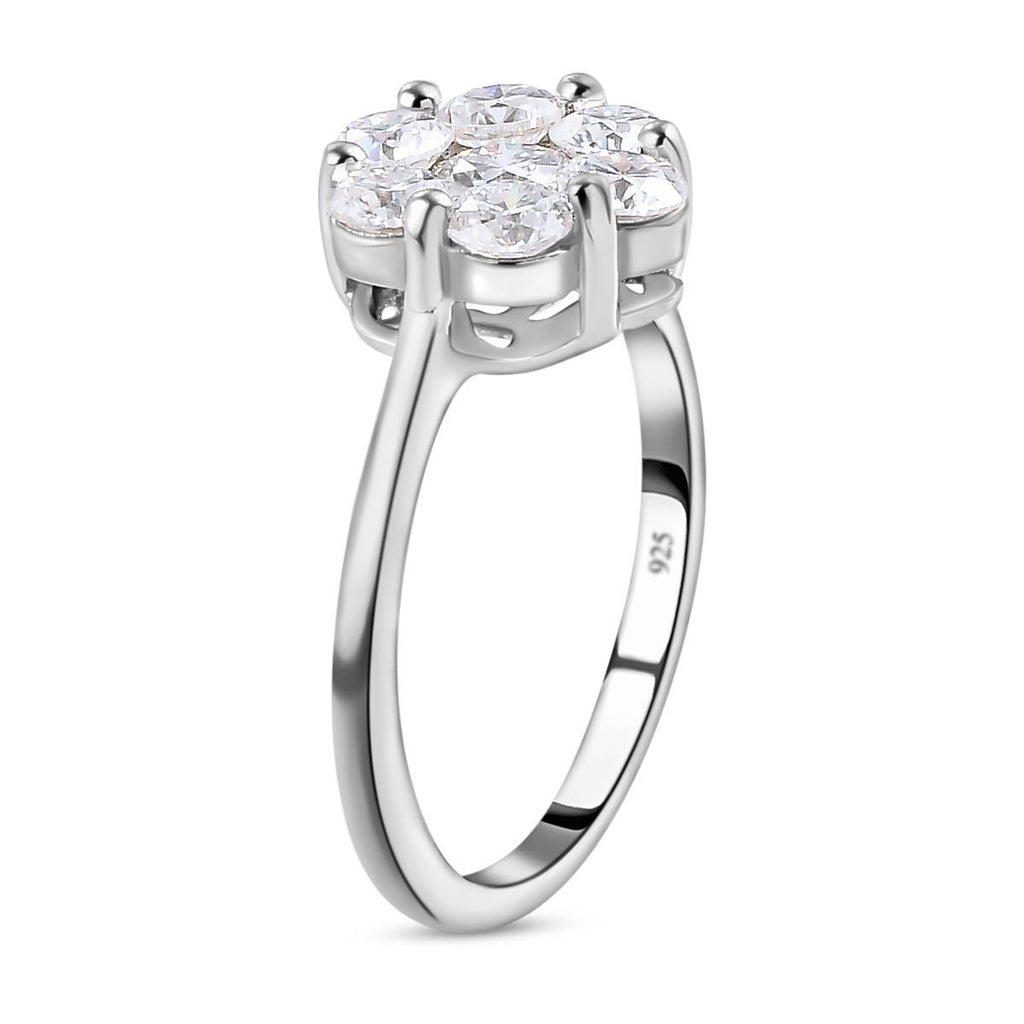 Royal Bali Collection - D'Joy Moissanite Pressure Set Ring in Platinum Overlay Sterling Silver 1.15 Ct._7168690_3