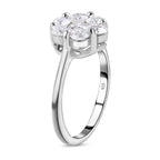Royal Bali Collection - D'Joy Moissanite Pressure Set Ring in Platinum Overlay Sterling Silver 1.15 Ct._7168690_3