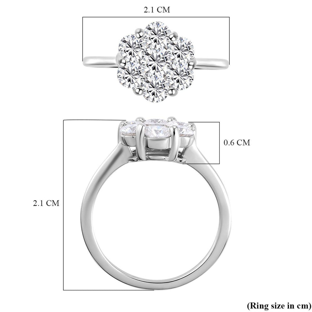 Royal Bali Collection - D'Joy Moissanite Pressure Set Ring in Platinum Overlay Sterling Silver 1.15 Ct._7168690_5