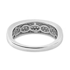 Moissanite Half Eternity Band Ring in Rhodium Overlay Sterling Silver_7175211_4