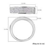 Moissanite Half Eternity Band Ring in Rhodium Overlay Sterling Silver_7175211_5