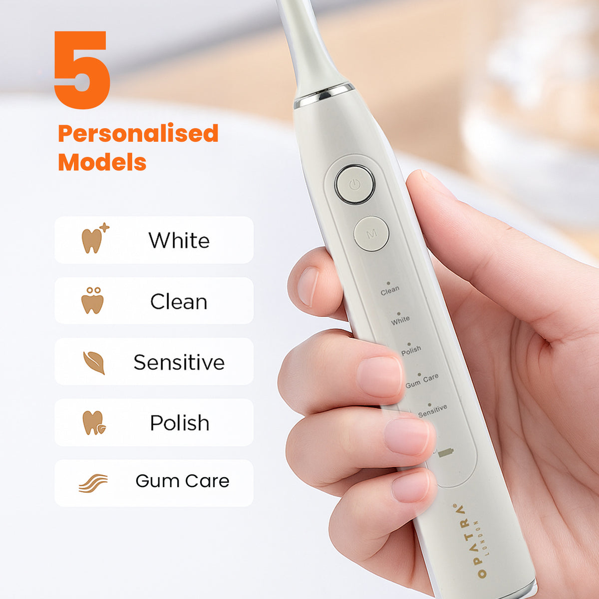 Opatra- Clean Pro5 - Electric Toothbrush with 2 Brush Heads, LIFETIME WARRANTY 7180139 2