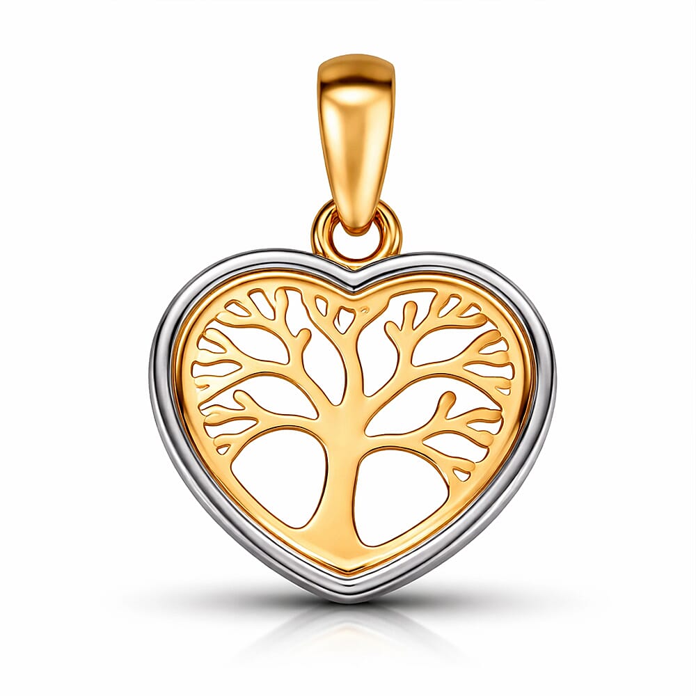 9K Two Colour Gold 13.4mm X 18mm Tree Of Life Pendant 7188482 0