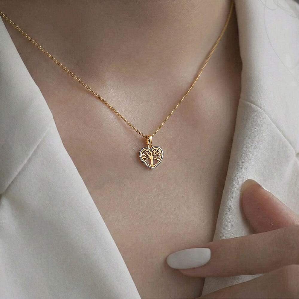 9K Two Colour Gold 13.4mm X 18mm Tree Of Life Pendant 7188482 2