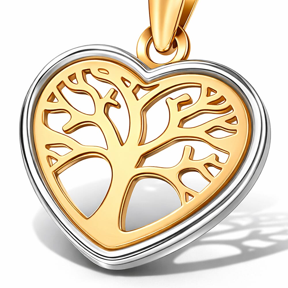 9K Two Colour Gold 13.4mm X 18mm Tree Of Life Pendant 7188482 3
